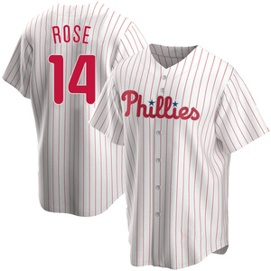 Men's Philadelphia Phillies Pete Rose Replica White Home Jersey