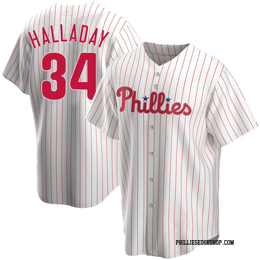Men's Philadelphia Phillies Roy Halladay Replica White Home Jersey