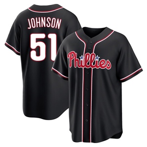 Men's Philadelphia Phillies Seth Johnson Replica Black Fashion Out Jersey