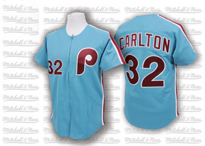 Men's Philadelphia Phillies Steve Carlton Authentic Blue Throwback Jersey