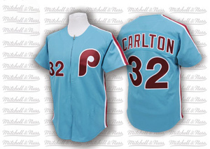 Men's Philadelphia Phillies Steve Carlton Replica Blue Throwback Jersey