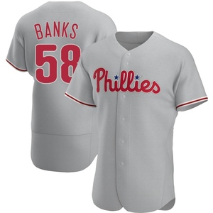 Men's Philadelphia Phillies Tanner Banks Authentic Gray Road Jersey