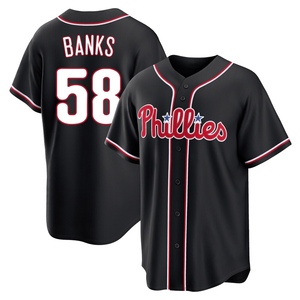 Men's Philadelphia Phillies Tanner Banks Replica Black Fashion Out Jersey