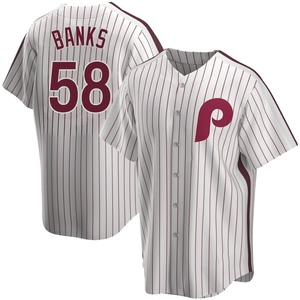 Men's Philadelphia Phillies Tanner Banks Replica White Home Cooperstown Collection Jersey