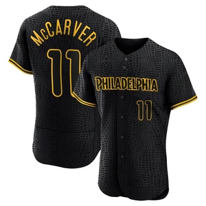 Men's Philadelphia Phillies Tim McCarver Authentic Black Snake Skin City Jersey