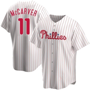 Men's Philadelphia Phillies Tim McCarver Replica White Home Jersey