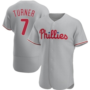 Men's Philadelphia Phillies Trea Turner Authentic Gray Road Jersey