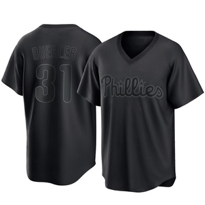 Men's Philadelphia Phillies Walker Buehler Replica Black Pitch Fashion Jersey