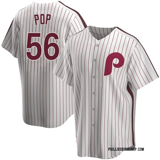 Men's Philadelphia Phillies Zach Pop Replica White Home Cooperstown Collection Jersey