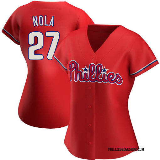 Women's Philadelphia Phillies Aaron Nola Authentic Red Alternate Jersey