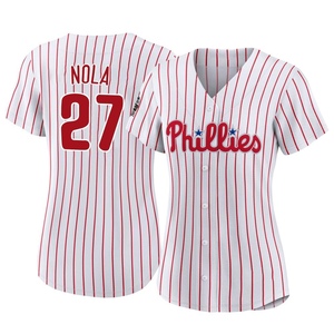 Women's Philadelphia Phillies Aaron Nola Replica White 2022 World Series Home Jersey