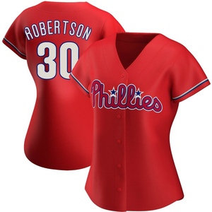 Women's Philadelphia Phillies David Robertson Authentic Red Alternate Jersey