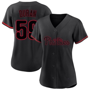Women's Philadelphia Phillies Jhoan Duran Replica Black Fashion Jersey