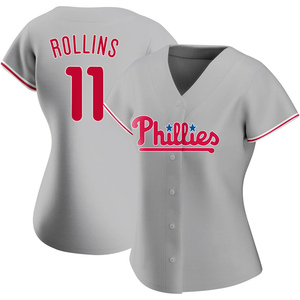 Women's Philadelphia Phillies Jimmy Rollins Authentic Gray Road Jersey