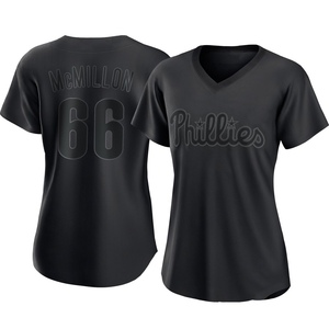 Women's Philadelphia Phillies John McMillon Authentic Black Pitch Fashion Jersey