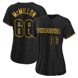 Women's Philadelphia Phillies John McMillon Authentic Black Snake Skin City Jersey