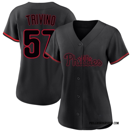 Women's Philadelphia Phillies Lou Trivino Replica Black Fashion Jersey