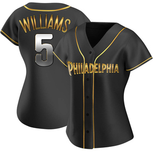 Women's Philadelphia Phillies Nick Williams Replica Black Golden Alternate Jersey