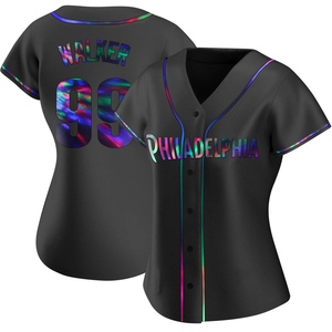 Women's Philadelphia Phillies Taijuan Walker Replica Black Holographic Alternate Jersey
