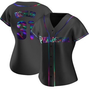 Women's Philadelphia Phillies Walker Buehler Replica Black Holographic Alternate Jersey