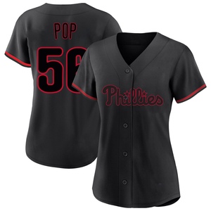 Women's Philadelphia Phillies Zach Pop Replica Black Fashion Jersey