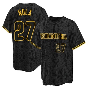 Youth Philadelphia Phillies Aaron Nola Replica Black Snake Skin City Jersey