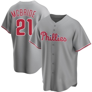Youth Philadelphia Phillies Bake Mcbride Replica Gray Road Jersey