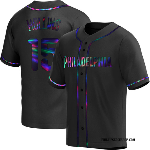Youth Philadelphia Phillies Dave Hollins Replica Black Holographic Alternate Jersey