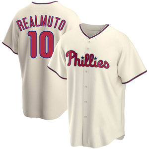 Youth Philadelphia Phillies J.T. Realmuto Replica Cream Alternate Jersey