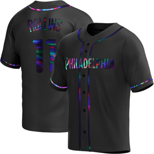 Youth Philadelphia Phillies Jimmy Rollins Replica Black Holographic Alternate Jersey