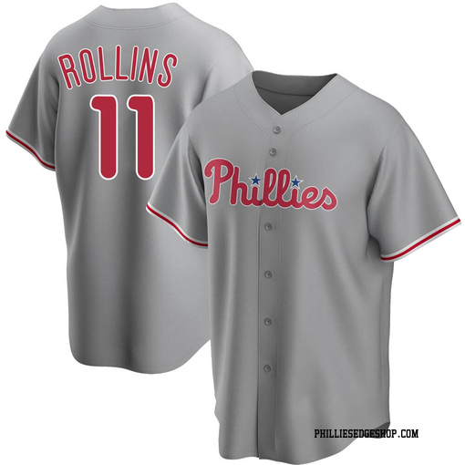 Youth Philadelphia Phillies Jimmy Rollins Replica Gray Road Jersey