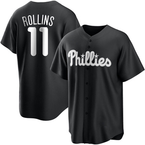 Youth Philadelphia Phillies Jimmy Rollins Replica White Black/ Jersey
