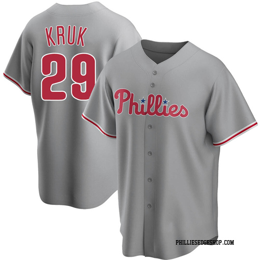 Youth Philadelphia Phillies John Kruk Replica Gray Road Jersey