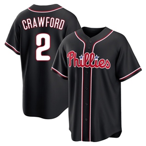 Youth Philadelphia Phillies Justin Crawford Replica Black Fashion Out Jersey