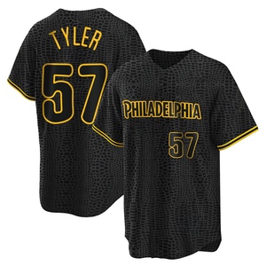 Youth Philadelphia Phillies Kyle Tyler Replica Black Snake Skin City Jersey