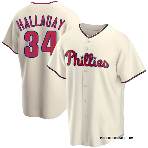 Youth Philadelphia Phillies Roy Halladay Replica Cream Alternate Jersey