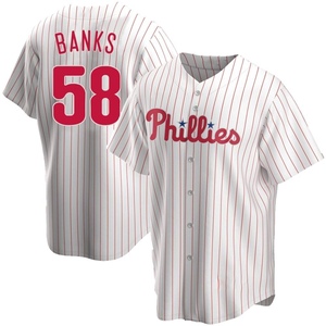 Youth Philadelphia Phillies Tanner Banks Replica White Home Jersey
