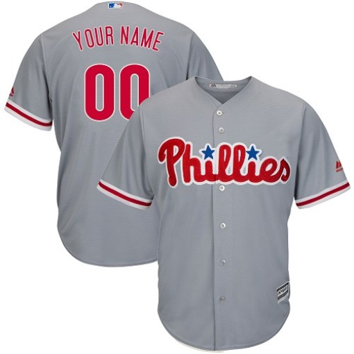 Big & Tall Men's Majestic Philadelphia Phillies Custom Replica Grey